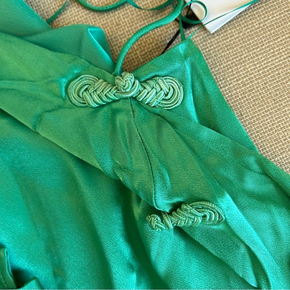 NWT SAU LEE Porter Halter Satin Maxi Dress - Jade Green - Picture 8 of 11